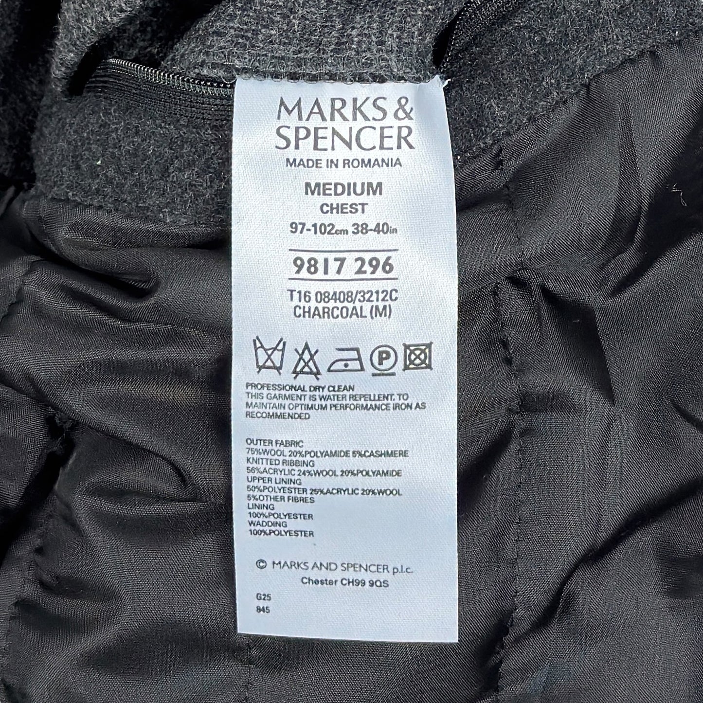 Palton Marks&Spencer 75% Lână 5% Caşmir